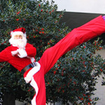 santa on stilts