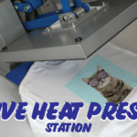 Custom design selection board at an event heat press booth