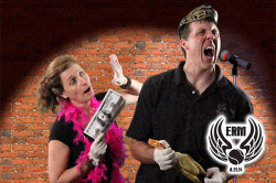 party guests posing for green screen photo