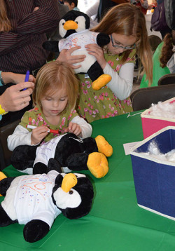 Matching fill-a-friends, stuffed animal for a child's party.